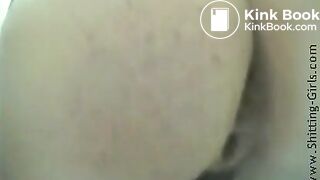 Girl shitting in public toilet