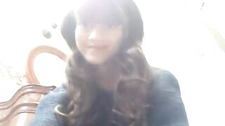 Cute young girl poops in the living room