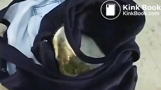 Cute Girl School Swimsuit Pooping Enema