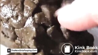 pretty girl shitting nice huge turd