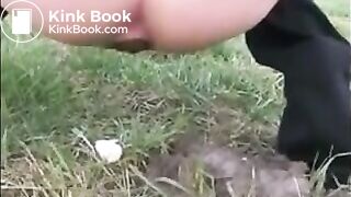 woman pooping in nature - video 3