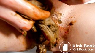 DIldo and scat pantie play