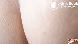 up close blonde pooping in the john