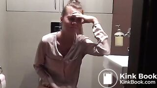 Cute teen records herself pooping