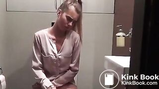 Cute teen records herself pooping