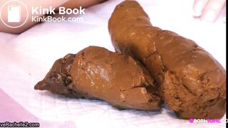 Nice brunette and her big turd