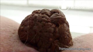 extremly close pooping footage