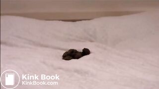 woman pooping on bed