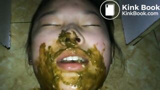 Chinese slave eats masters shit