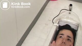 Cute girl use her human toilet & paper