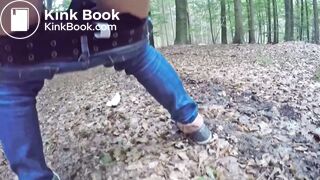 Sexy girl shit in the woods