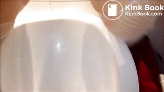Nasty chicks pissing and shitting into urinals
