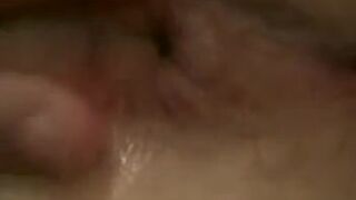 Pulling feces out ouf her ass