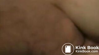 Pulling feces out ouf her ass