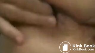 Pulling feces out ouf her ass