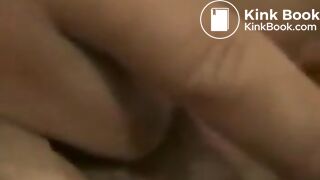 Pulling feces out ouf her ass