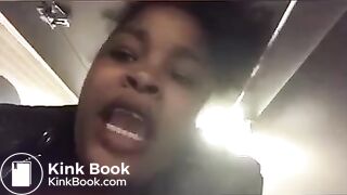 Black girl poops in public toilet