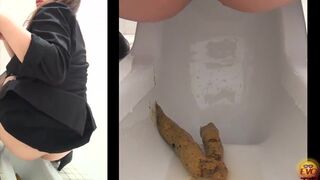 Japanese girls diarrhea on toilet