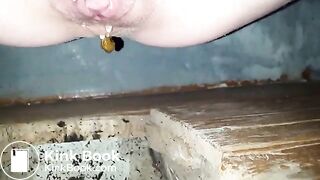 selfie of shitting in public toilet