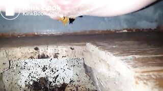 selfie of shitting in public toilet