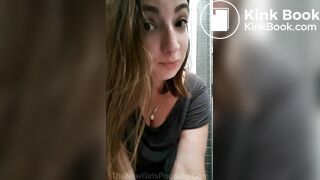 Young british girl on toilet