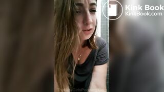 Young british girl on toilet