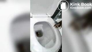 Young british girl on toilet