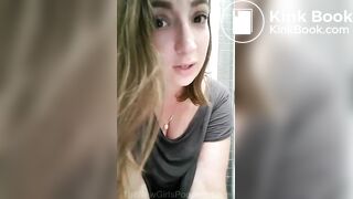 Young british girl on toilet