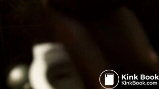 Dirty girl shits on public toilet seat