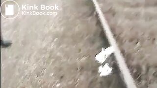 Shit and piss near the railroad