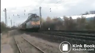 Shit and piss near the railroad