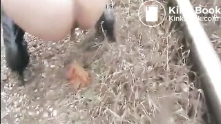Shit and piss near the railroad