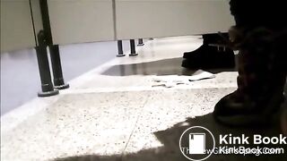 Shy girl has diarrhea in public toilet