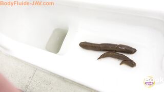 Japanese girls pooping large turds