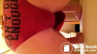 Hot student is pooping in her panties