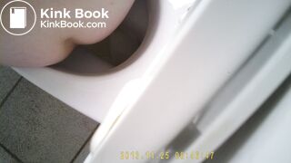 girl pops nice turd on toilet