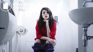 Girl has Diarrhea in Toilet