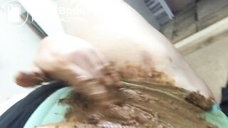 hot girl panty poop and smear (scat in pussy)