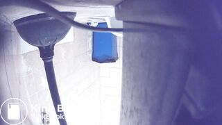 Korean girl taking shit in the toilet