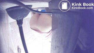 Korean girl taking shit in the toilet