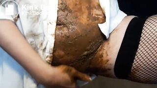 sexy girl with a mask pooping - video 2