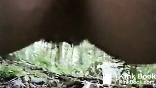 Female outdoor shit in the woods