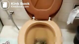 Girl Squatting Over Toilet Shitting