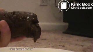 woman giving a birth to a huge log