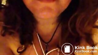 Pig eats shit in public restroom.