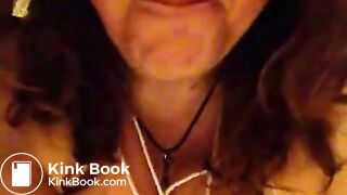 Pig eats shit in public restroom.