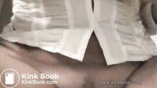 girl with sexy body shitting long turd in toilet