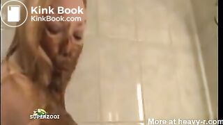 Gorgeous girl self smearing in shower