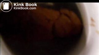 Gorgeous Italian girl is pooping on top of the toilet