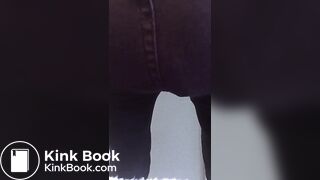 Asian amateur pooping her jeans